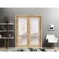 thumbnail image 3 of Sliding French Double Pocket Doors 48 x 84 inches | Planum 2102 Oak | Kit Trims Rail Hardware | Solid Wood Interior Bedroom Sturdy Doors, 3 of 6