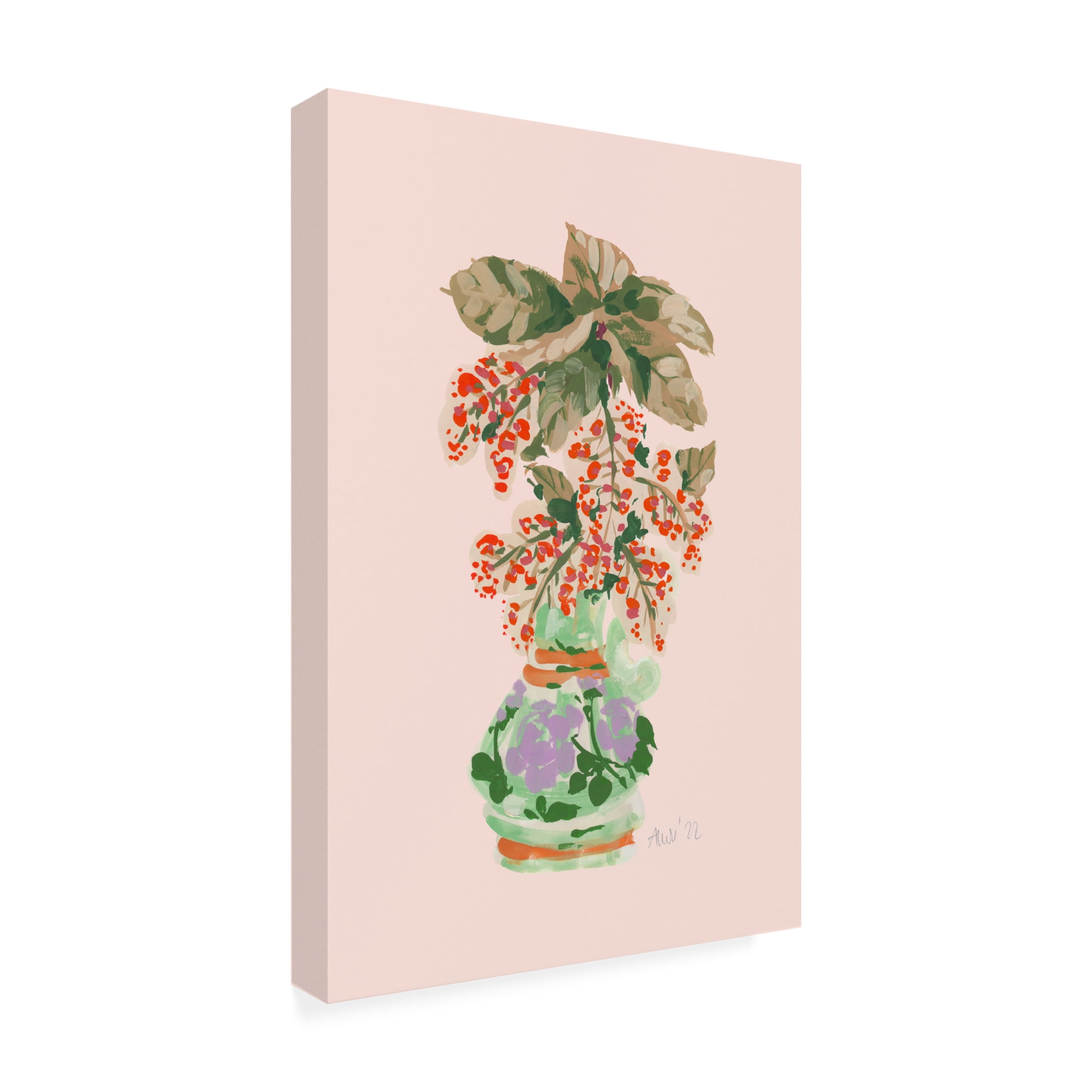 Trademark Fine Art Ania Zwara Blooming Vase In Red Canvas Wall Art