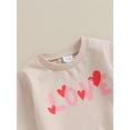 thumbnail image 5 of Toddler Baby Boy Girl Valentines Day Outfit Love Sweatshirt Pants Set 2Pcs Spring Clothes, 5 of 9