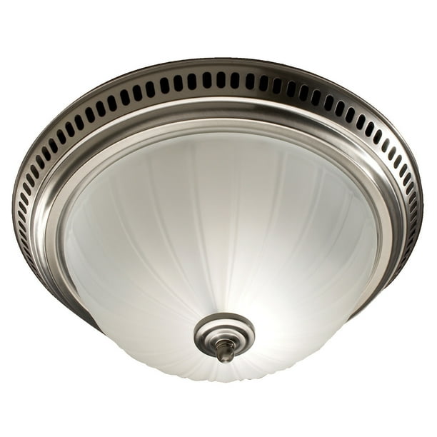 Broan 741 SN Satin Nickel/Frosted Glass Globe Decorative Ceiling