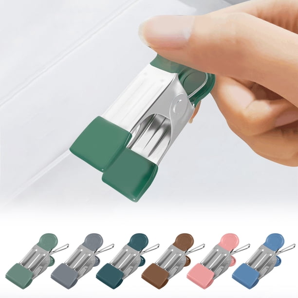 Pinzas de Acero Inoxidable Resistentes Al Viento para Ropa | Tendedero de Pantalones Metálico Resistente | Paquete de 12 Perchas para Ropa Doméstica con Agarre Fuerte para Uso En Interiores y Exterio
