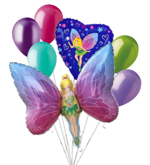 7 pc Fancy Fairy Balloon Bouquet Party Decoration Birthday Tinkerbell Inspired