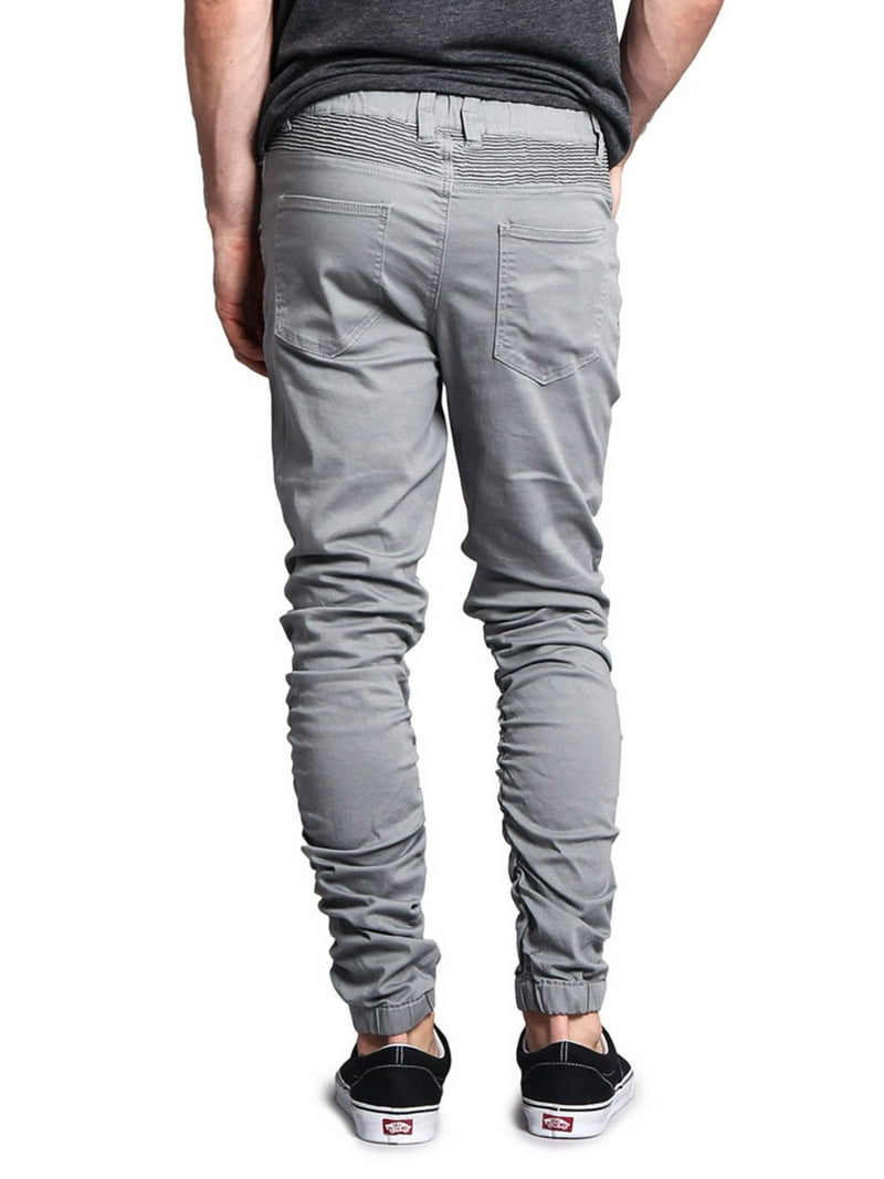 Victorious Men's Scrunch Stacked Biker Twill Jogger Pants