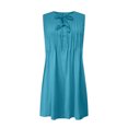 thumbnail image 5 of ZHYou Women Sleeveless Dresses, Pleated, Keyhole Neck, Tie Detail ,Soft, Breathable, Lightweight, Comfy Casual Beach Dresses with Pockets,Blue,XL, 5 of 9