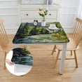 thumbnail image 2 of Acheng Impressionist Painting Square Tablecloth for Picnic Dining Kitchen Farmhouse 100% Polyester Fiber 52*52, 2 of 8