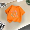 thumbnail image 5 of KPOPLK Kids Halloween T-Shirt Toddler Girls Cute Fall Pumpkin Ghost Print Tee Short Sleeve Shirt Size 5-6 Years,Orange, 5 of 5