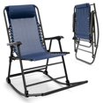 thumbnail image 2 of Barara King Rocking Chairs Outdoor, Outdoor Patio Camping Lightweight Folding Rocking Chair with Footrest -Blue, Patio Rocking Chairs, 2 of 11