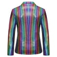 thumbnail image 3 of ZVNAΖH Men's Sequin Blazer Long Sleeve Slim Jacket Stage Performance Coat Two Button Suit Jacket, 3 of 8