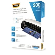 Fellowes Laminating Pouches, 3 Mil, 9" x 11.5", Gloss Clear Plastic, 200 per Pack