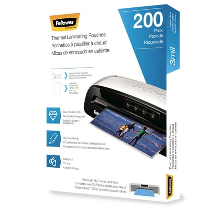 UPC: 0043859727582 | Fellowes Laminating Pouches  3 Mil  9  x 11.5   Gloss Clear Plastic  200 per Pack
