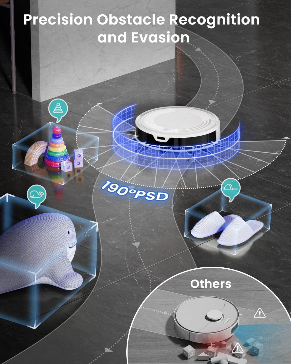 Lefant M310 Ultra Robot Vacuum and Mop Combo, Ultra-thin Robot Vacuum Cleaner with 6000Pa Suction, Ideal for Pet hair