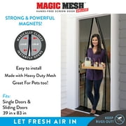 Magic Mesh Deluxe Hands-Free Magnetic Screen Door, Fits Doors up to 39 x 83 inches, Black