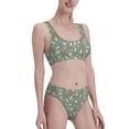 thumbnail image 2 of Daiia Retro Hippie Groovy Mushroom printed 2 piece Swimsuit Bikinis for Women High Waisted Racerback Bathing Suits Summer Tummy Control Scoop Neck Swimwear-Large, 2 of 8