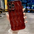 thumbnail image 6 of Water Ripple Pattern Case for iPhone 13 Pro Max Soft TPU Shockproof Camera Protective Back Cover for Women Girl Curly Wave Frame Phone Case for iPhone 13 Pro Max 6.7 Inch Red, 6 of 13