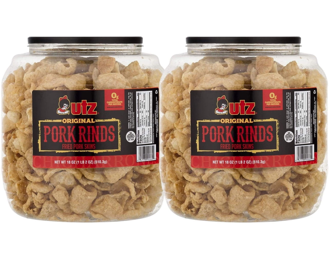 Utz Original Pork Rinds Keto Friendly, Zero Carbs Snack 510g/18oz
