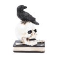 thumbnail image 2 of Skeleton Figurine Scary Rich Details Vibrant Colors Strong Resin Stable Skull Figurine for Halloween Decoration Crow On Skull, 2 of 5