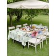 thumbnail image 3 of Outdoor Tablecloth with Umbrella Hole and Zipper, Bunny Easter Rectangle Table Cloth 54x80 Inch Waterproof Tablecloth, Green Plaid Spring Floral Pastoral Picnic Table Cover for Patio Camping, 3 of 7