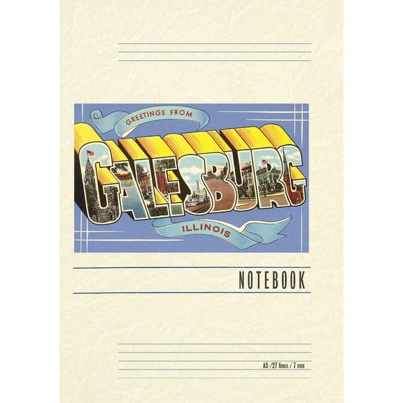 Vintage Lined Notebook Greetings from Galesburg, Illinois (Paperback)