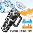 thumbnail image 5 of 40oz Tumbler with Handle and Straw, Vacuum Insulated Stainless Steel Travel Mug, Fits Car Cup Holder, Animal Print, 5 of 6