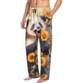 thumbnail image 2 of Uemuo Elegant Cute Panda Sunflower Pattern Men's Wide Leg Palazzo Lounge Pants with Pockets Light Weight Loose Comfy Casual Pajama Pants-Large, 2 of 9