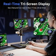 TOMLOV 10.1 HDMI Digital Microscope Coin Microscope Magnifier for Error Coins with HD IPS LCD Screen, 52MP Electronics Repair Soldering Microscope with Ring Light