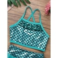 thumbnail image 6 of YiZYiF Girls Mermaid Print 2Pcs Ballet Dance Outfit Athletic Gymnastics Activewear Lake Blue 14, 6 of 7