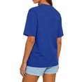 thumbnail image 4 of Lumtrix Womens 2026 Spring Summer Going Out Tops Casual Short Sleeve Crewneck Loose Fit Basic Oversized T Shirts Blue L, 4 of 4