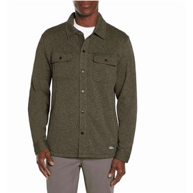 Eddie Bauer Men's Sweater Fleece Shirt Jacket Spruce XL