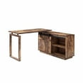 thumbnail image 5 of L Shaped Desk with Sliding Barn Door, 47" Computer Desk with Bookshelf, Corner Desk Workstation with Storage Shelves, Oak & White, 5 of 8