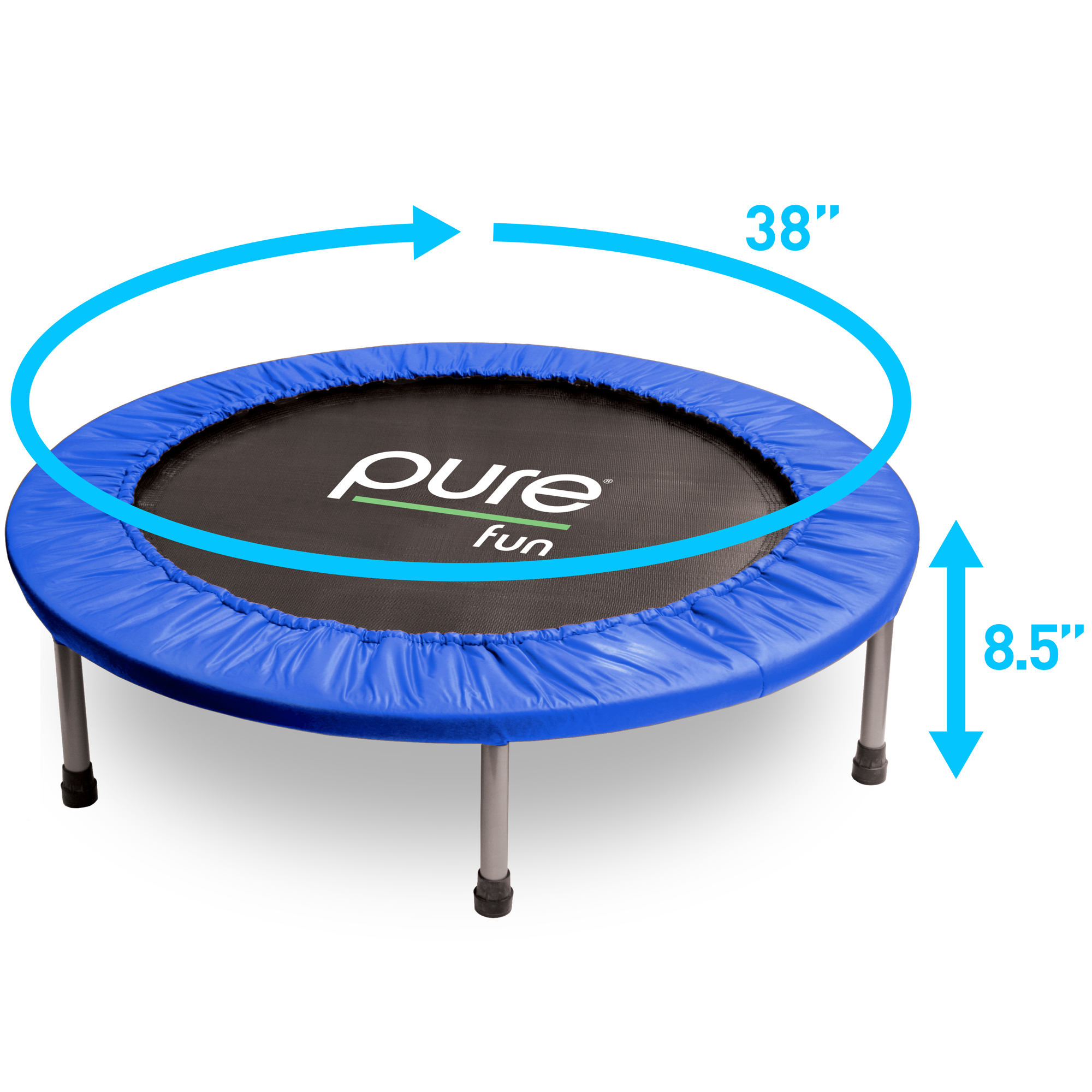 Pure Fun 38-Inch Mini Exercise Trampoline, Rebounder, 250lb Weight Limit - image 3 of 7