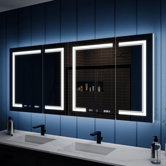Illusion-B 72" x 32" LED Lighted Medicine Cabinets with Magnifiers Front and Back Light