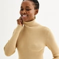 thumbnail image 3 of Women's Nine West Essential Ribbed Turtleneck Sweater Color: Camel Heather Size: SMALL, 3 of 4