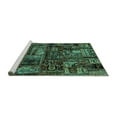 thumbnail image 2 of Ahgly Company Machine Washable Indoor Rectangle Patchwork Turquoise Blue Transitional Area Rugs, 2' x 4', 2 of 4