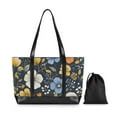 thumbnail image 7 of FORMRS Canvas Laptop Tote Bag for Women with 15.6" Computer Compartments Shoulder Handbag, Navy Floral Pattern, 7 of 7