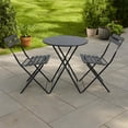 thumbnail image 4 of Juego de Jardín con Mesa y 2 Sillas de Acero para Exterior Conjunto para Terraza Balcon Patio o Jardin Acabado con Pintura Electrostatica Resistente a la Intemperie Diseño Moderno para Hogar (Oxford), 4 of 8