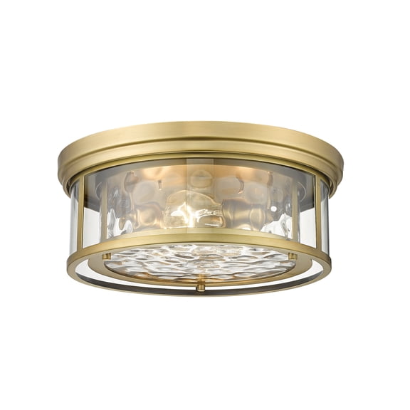 493F3-RB-Z-Lite-Clarion - 3 Light Flush Mount In Transitional Style-6.25 Inches Tall and 16 Inches Wide-Rubbed Brass  Finish