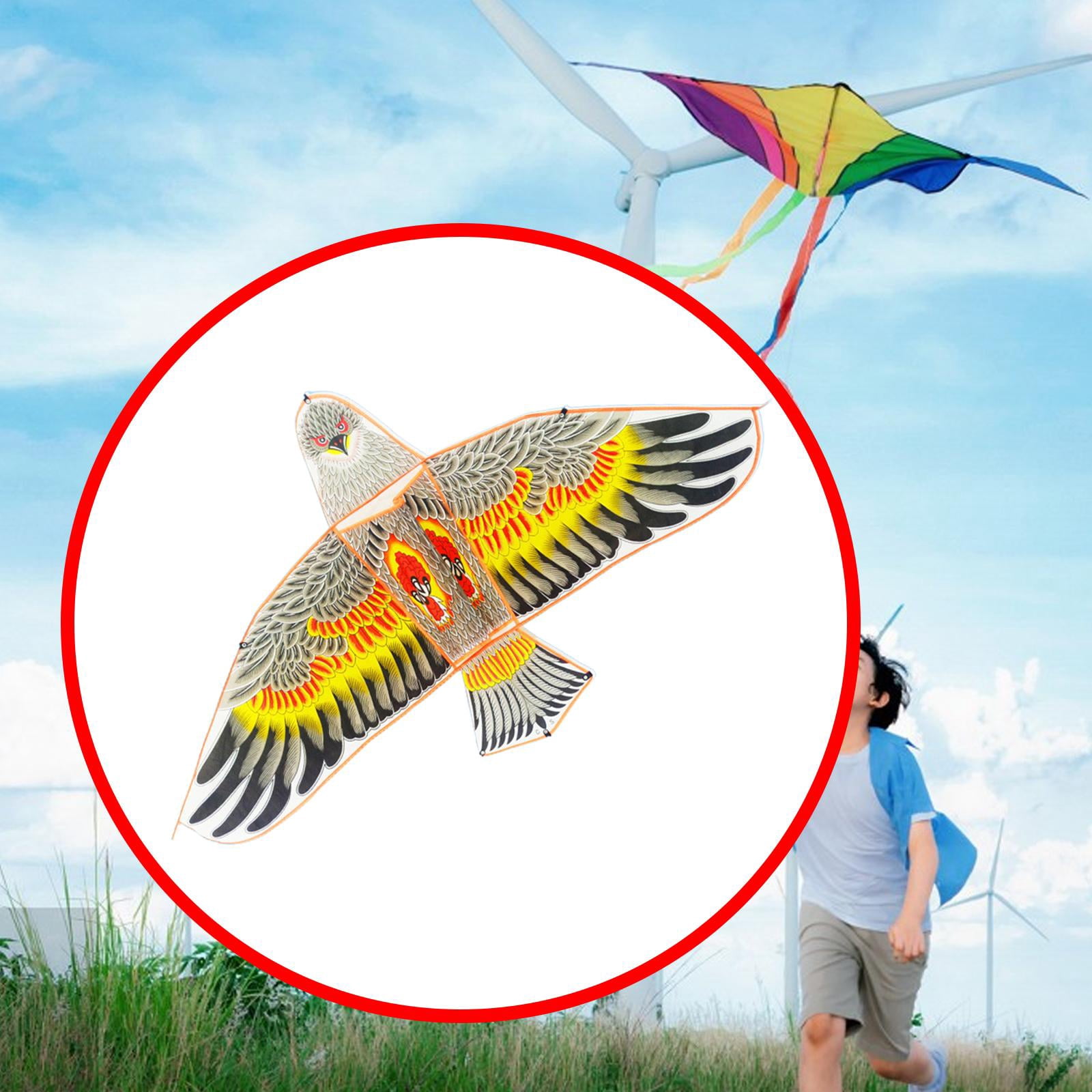 oshhnii Eagle Kite Animal Kite Beach Summer Single Line Kite With Yellow