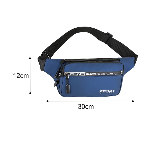 Riñonera de cuero PU para exteriores Fanny Banana Bag para montañismo Camping (azul) Hugtrwg Para Estrenar