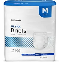 McKesson Ultra Adult Incontinent Disposable Heavy Absorbency Brief, Medium, 96 Ct
