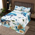 thumbnail image 2 of Erosebridal Blue Dolphin Coverlet Set Twin, Sea Turtle Bedding Set, Ocean Print Decor, 2 Pieces, 2 of 5