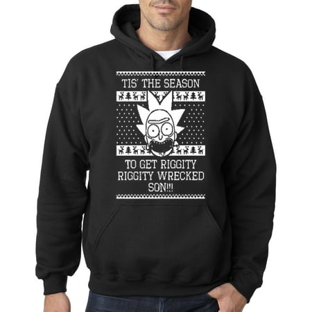 Trendy USA 805 - Adult Hoodie Tis The Season To Get Riggity Wrecked Son Christmas Sweatshirt 3XL Black