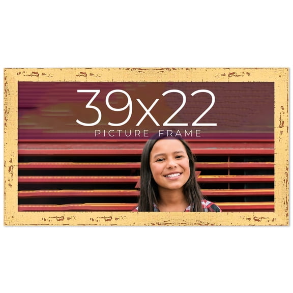 39x22 Frame Yellow Real Wood Picture Frame Width 1.25 inches | Interior Frame Depth 0.5 inches |