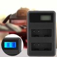 thumbnail image 3 of Cargador de batería para cámara BLE9 con pantalla de carga LCD Ranura de carga doble Negro, 3 of 8