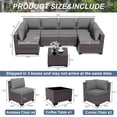 thumbnail image 5 of Gotland 7 Piece Outdoor Patio Furniture Set PE Rattan Wicker Patio Sectional Sofa Conversation Set(Red), 5 of 6