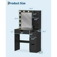 thumbnail image 2 of Vanity Desk with Mirror and Lights - Makeup Vanity Desk with 4 Drawers, Built-in Power Outlet & USB, Adjustable LED Lighting, Makeup Table for Bedroom, 2 of 6