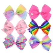 JoJo Siwa 12pcs Hair Bows for Girls (2 Set) - 5 Inches Alligator clips (3)