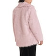 thumbnail image 3 of INSPIRE CHIC Women's Faux Fur Coat Fluffy Long Sleeve Lapel Winter Outerwear Coat XL Pink, 3 of 6