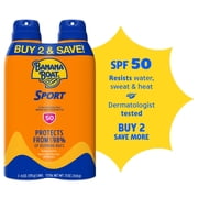 Banana Boat Sport Ultra Sunscreen Spray Twin Pack, SPF 50, 2 6 oz Sprays
