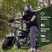 FRP Basic Package GMB100 Gas Powered Mini Dirt Bike 99CC for Adult and Older Youth, 28MPH Off Road Motorcycle, Weight Support Up to 220 LBS - Green