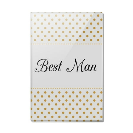 

Best Man Wedding Elegant Polka Dots Rectangle Acrylic Fridge Refrigerator Magnet